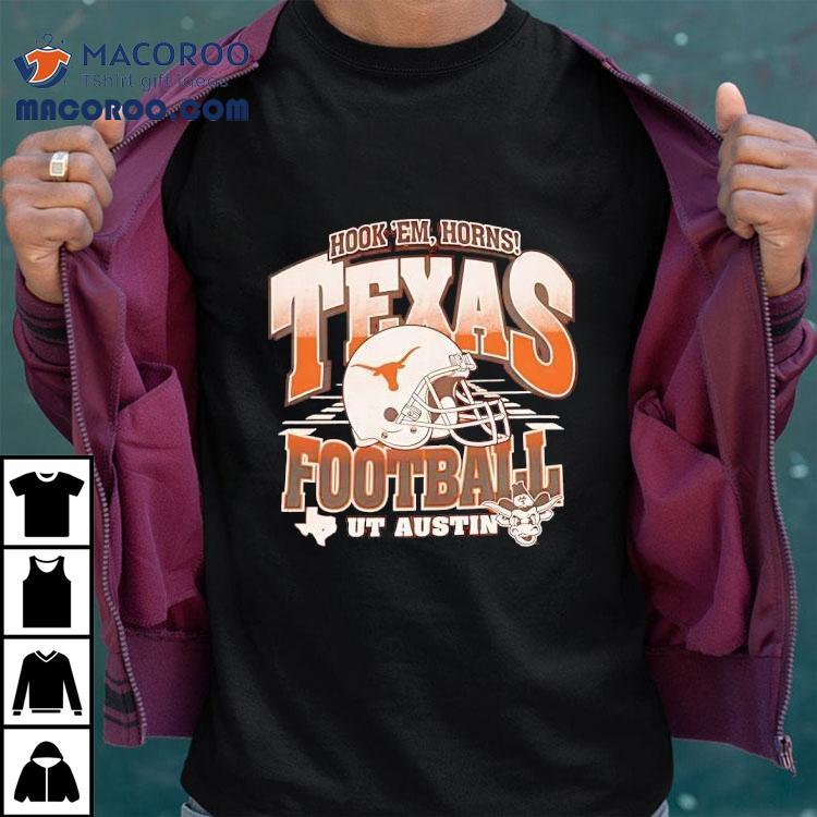 Texas Longhorns Hook Em Horns Helmet On Field Football Ut Austin Shirt