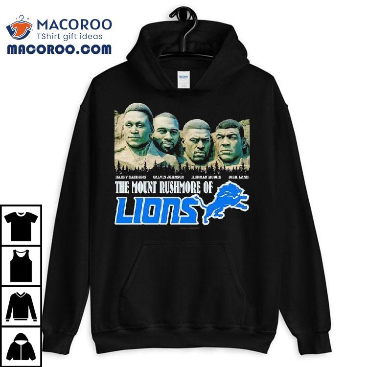 The Mount Rushmore Of Detroit Lions Are Barry Sanders Calvin Johnson Herman Moore Dick Lane Shirt