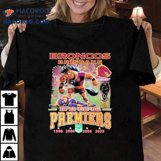 Brisbane Broncos Stomp Melbourne Storm 2025 Nrl Grand Final Premiers Mascot Shirt