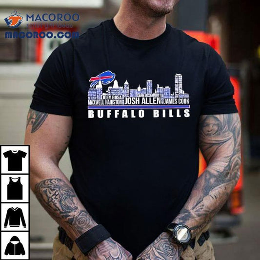 Buffalo Bills Logo And Skyline Names Team Shirt