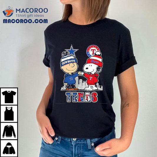 Charlie Brown And Snoopy X Dallas Cowboys And Texas Rangers Shirt