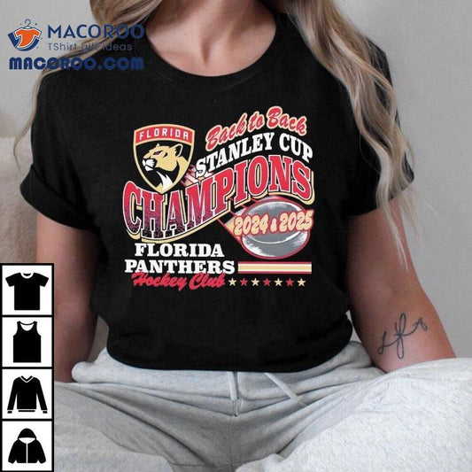 Florida Panthers Back To Back Stanley Cup Champions 2024-2025 Hockey Club Shirt