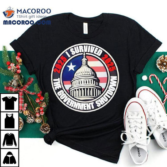 I Survived The Government Shutdown 2025 Retro Shirt