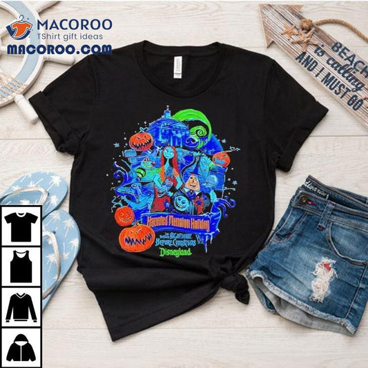 Jack Skellington And Sally Nightmare Before Haunted Mansion Holiday Christmas Shirt