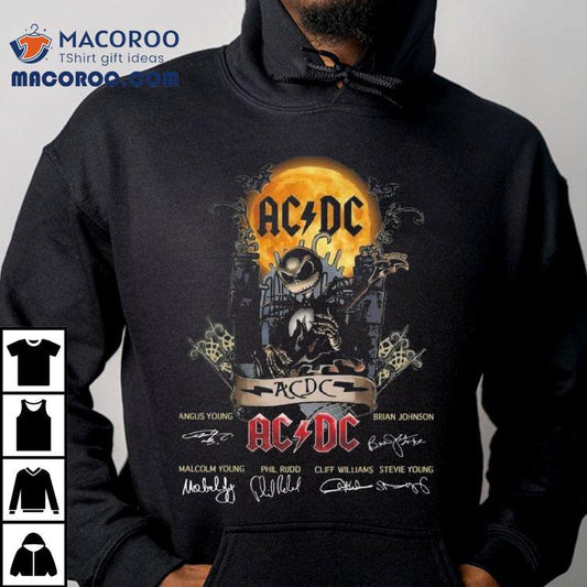 Jack Skellington Collab Ac-dc Signatures Halloween Shirt