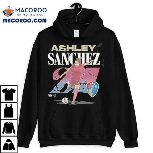 Nc Courage Retro Ashley Sanchez Cracked Number Shirt