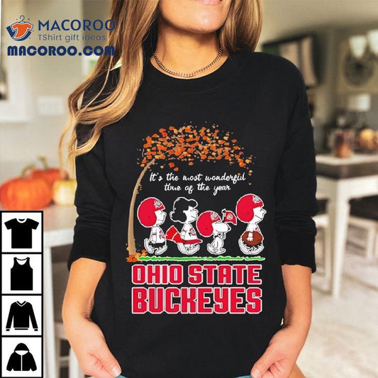 Ohio State Buckeyes X Peanuts It's The Most Wonderful Time Of The Year Shirt