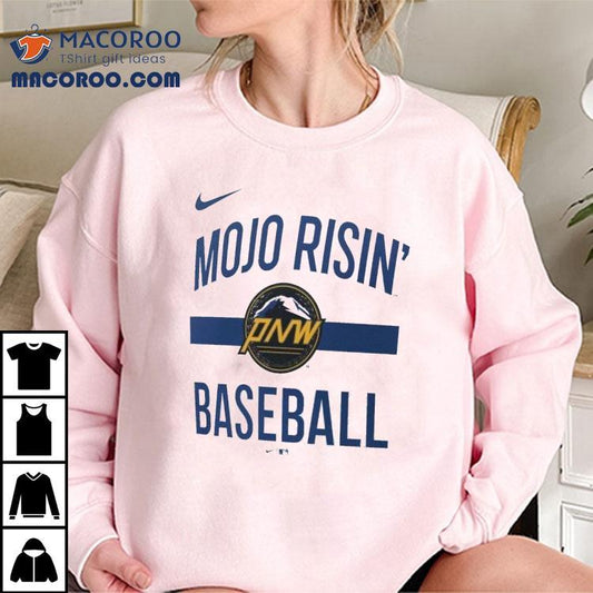 Seattle Mariners Mojo Risin' Baseball Nike City Connect Arched Team Phrase Shirt