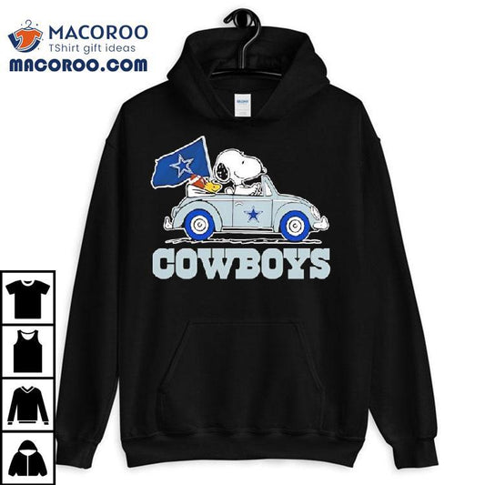 Snoopy And Woodstock Ride Car Dallas Cowboys Football Team Shirt