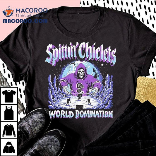 Spittin Chiclets World Domination Skeleton Shirt