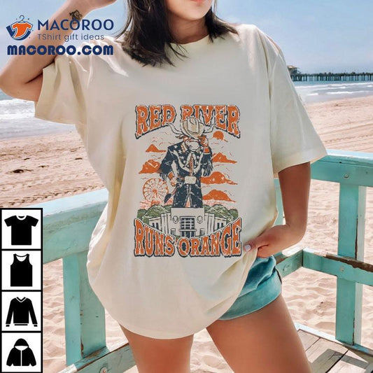 Texas Longhorns River Runs Orange Mascot Shirt