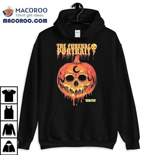 The Funeral Portrait You're Never Getting Out Dripping Pumpkin Skull Halloween Shirt