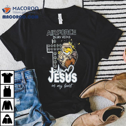 U.s. Air Force In My Veins Jesus In My Heart Mascot Shirt
