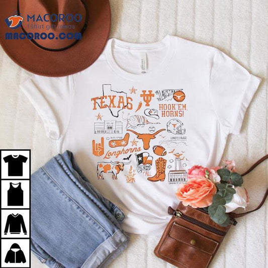 University Of Texas Longhorns Hook Em Horns Austin Hond Yall Shirt