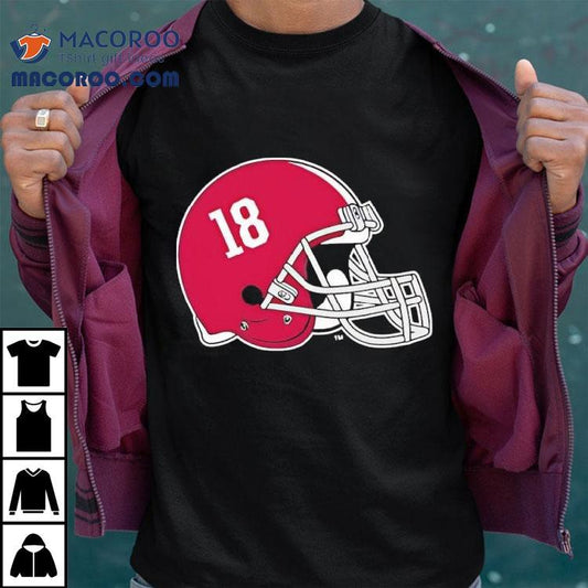 Alabama Crimson Tide Helmet Number 18 Shirt