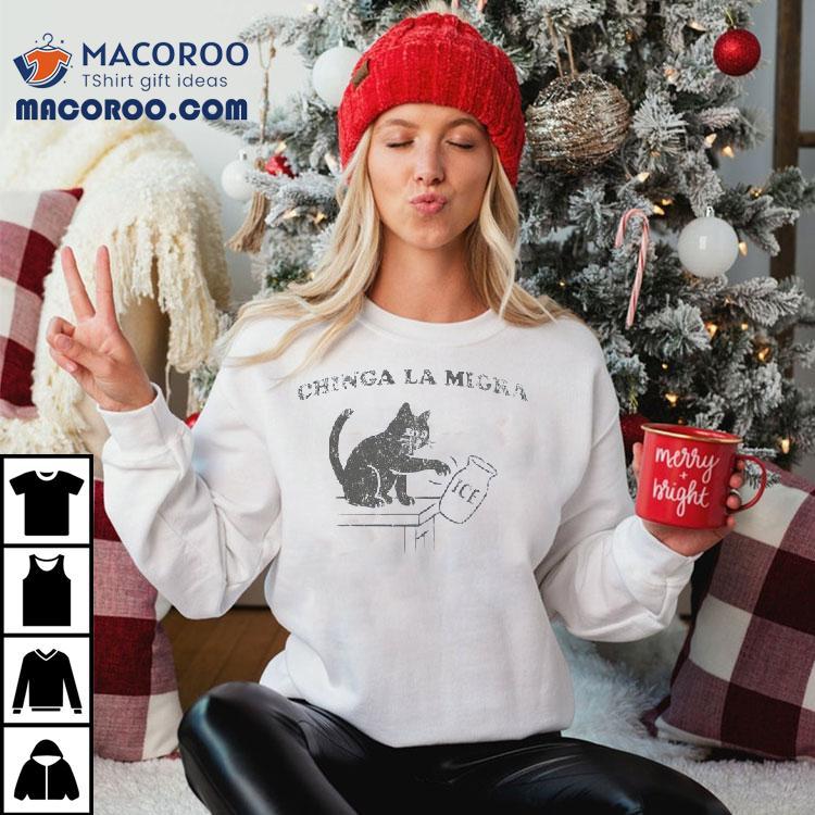 Chinga La Migra Ice Black Cat Shirt