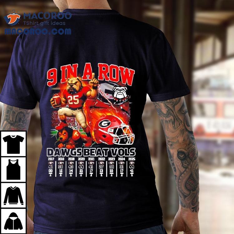 Mascot Georgia Bulldogs Victory 9 In A Row Dawgs Beat Vols Shirt
