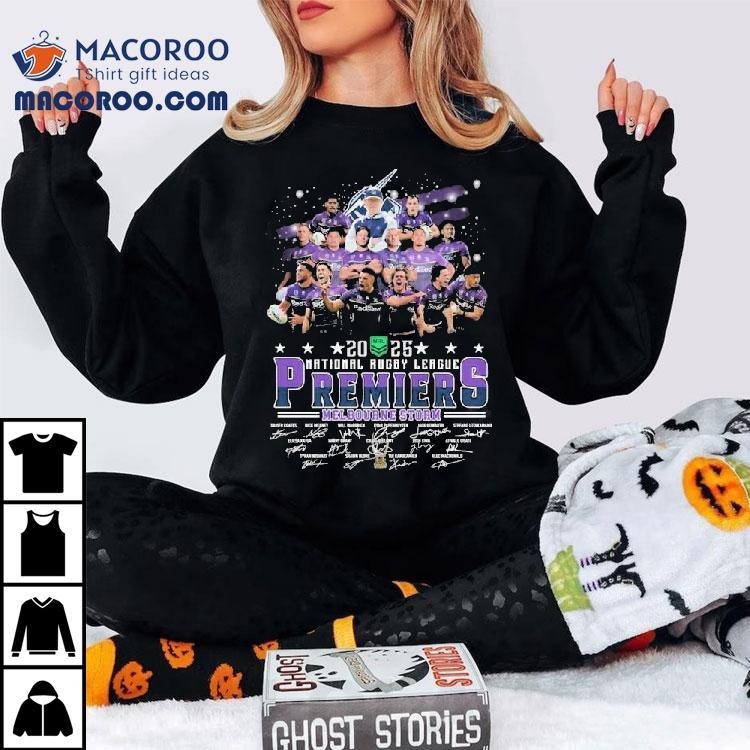 Melbourne Storm Nrl National Rugby League Premiers 2025 Champions Players Signatures Shirt