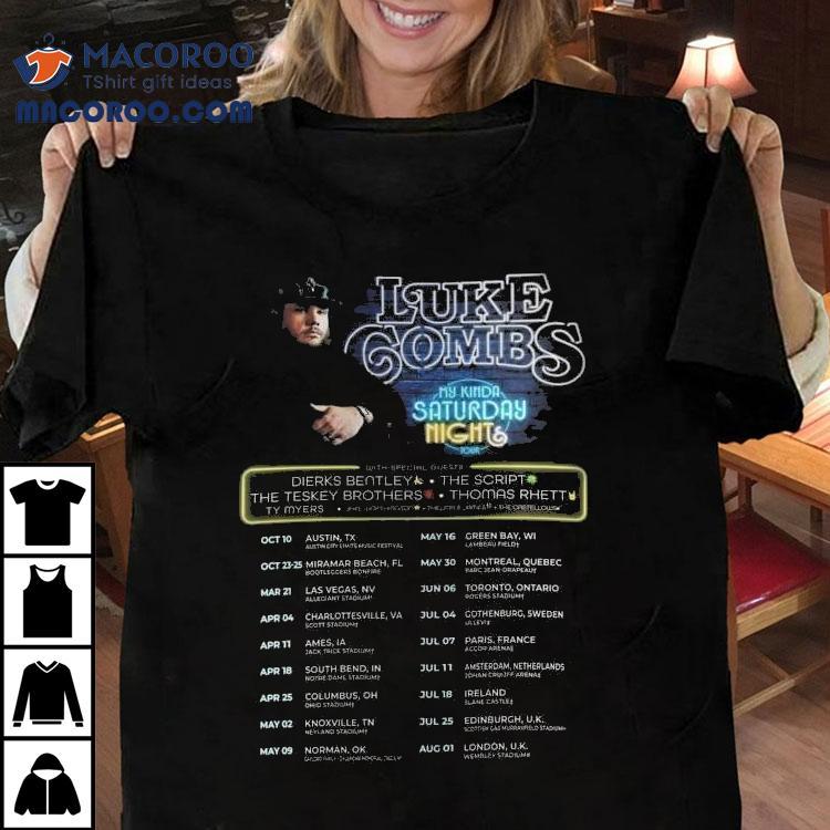 Luke Combs My Kinda Saturday Nights Tour 2025 2026 Shirt