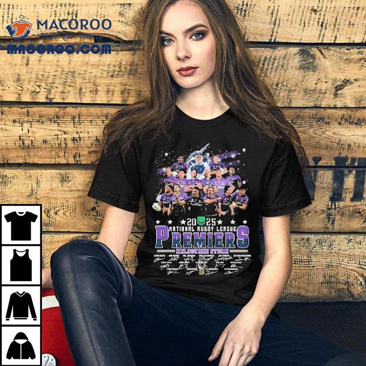 Melbourne Storm Nrl National Rugby League Premiers 2025 Champions Players Signatures Shirt