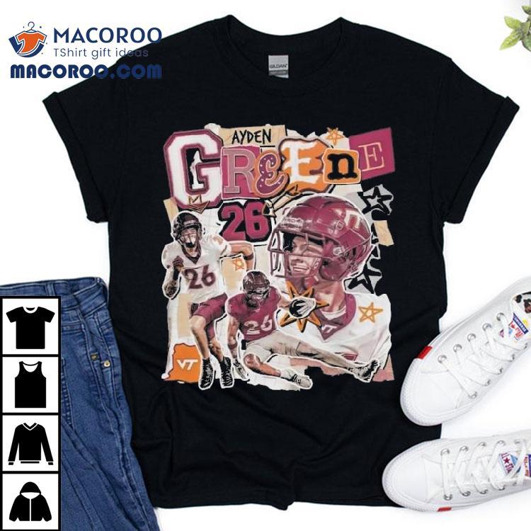 Virginia Tech Hokies Ayden Greene 26 Collage Football Shirt