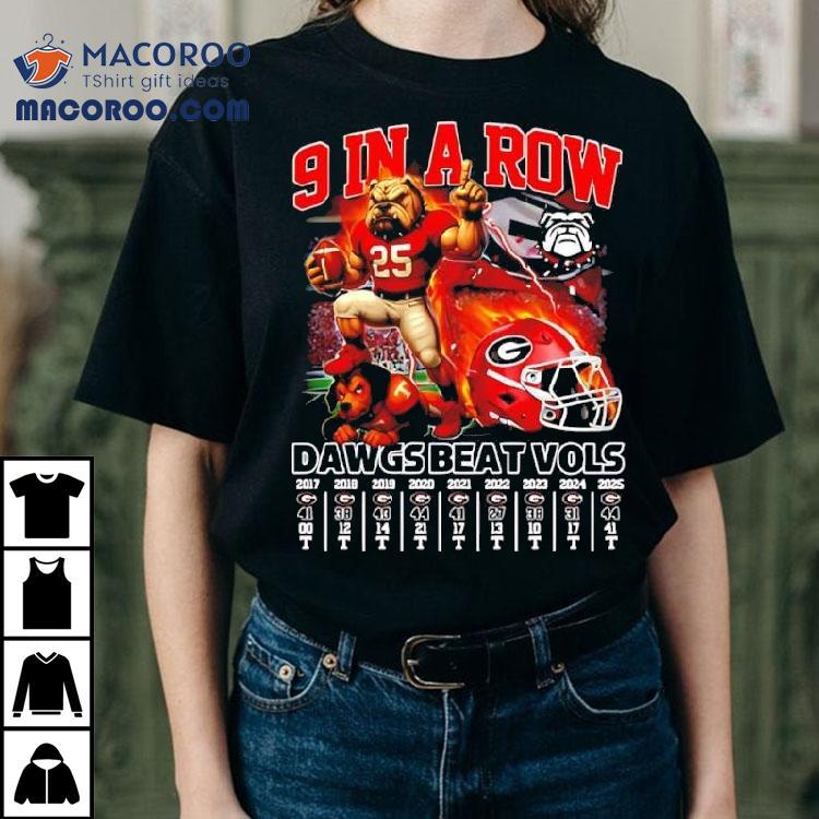 Mascot Georgia Bulldogs Victory 9 In A Row Dawgs Beat Vols Shirt