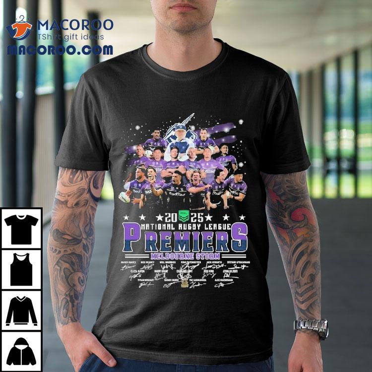 Melbourne Storm Nrl National Rugby League Premiers 2025 Champions Players Signatures Shirt